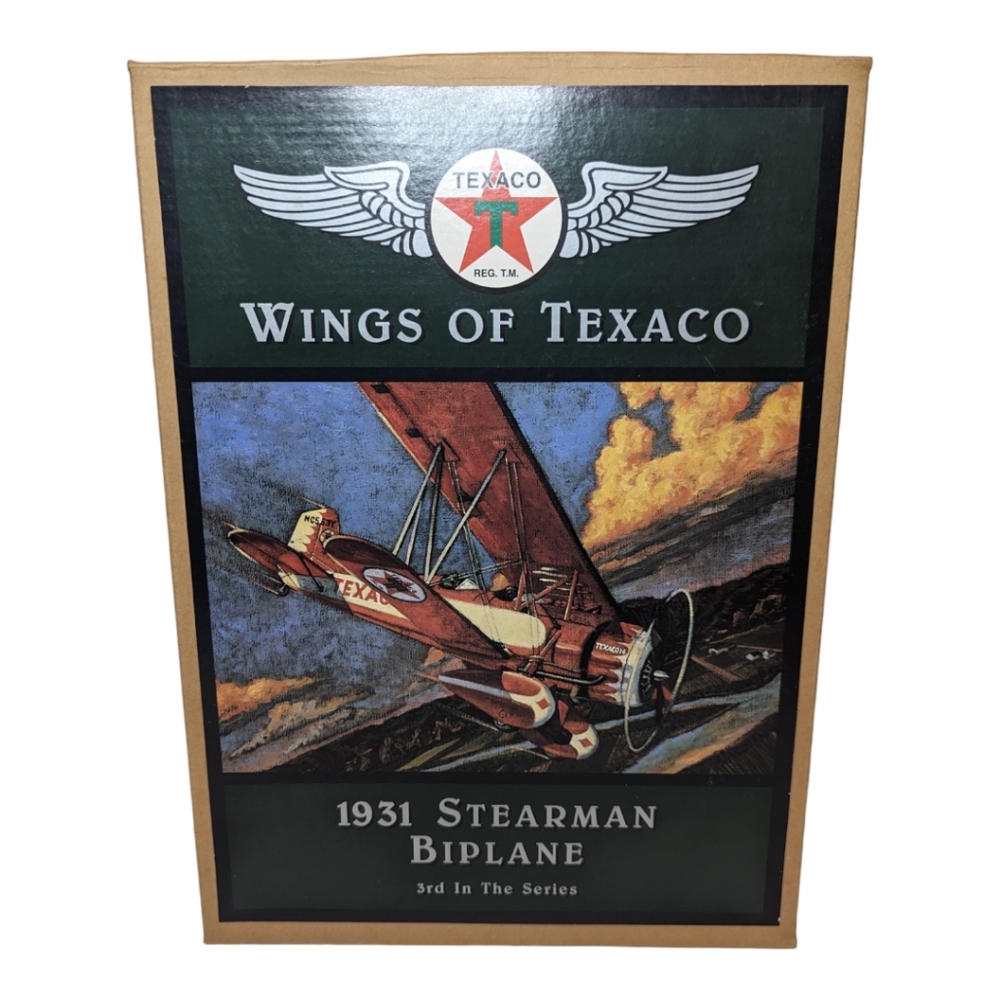 Wings of Texaco die-cast metal coin bank.  1931 Stearman Biplane.